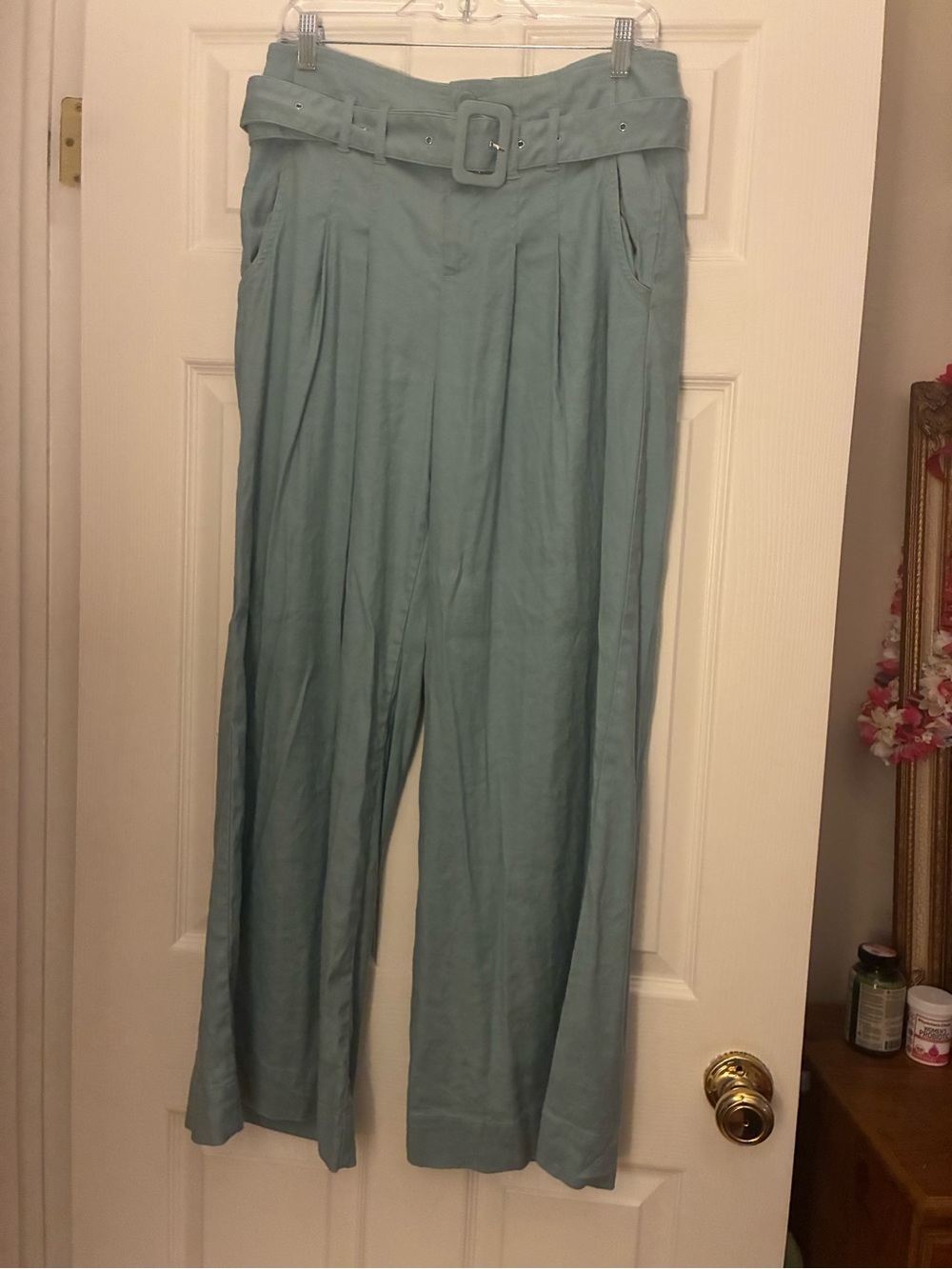Anthropologie Belted Wide-Leg Pants